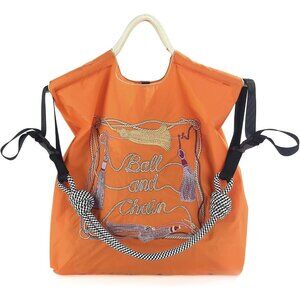 Orange Large Nylon Tote Bag for Women - Multifunctional Travel & Work Bag